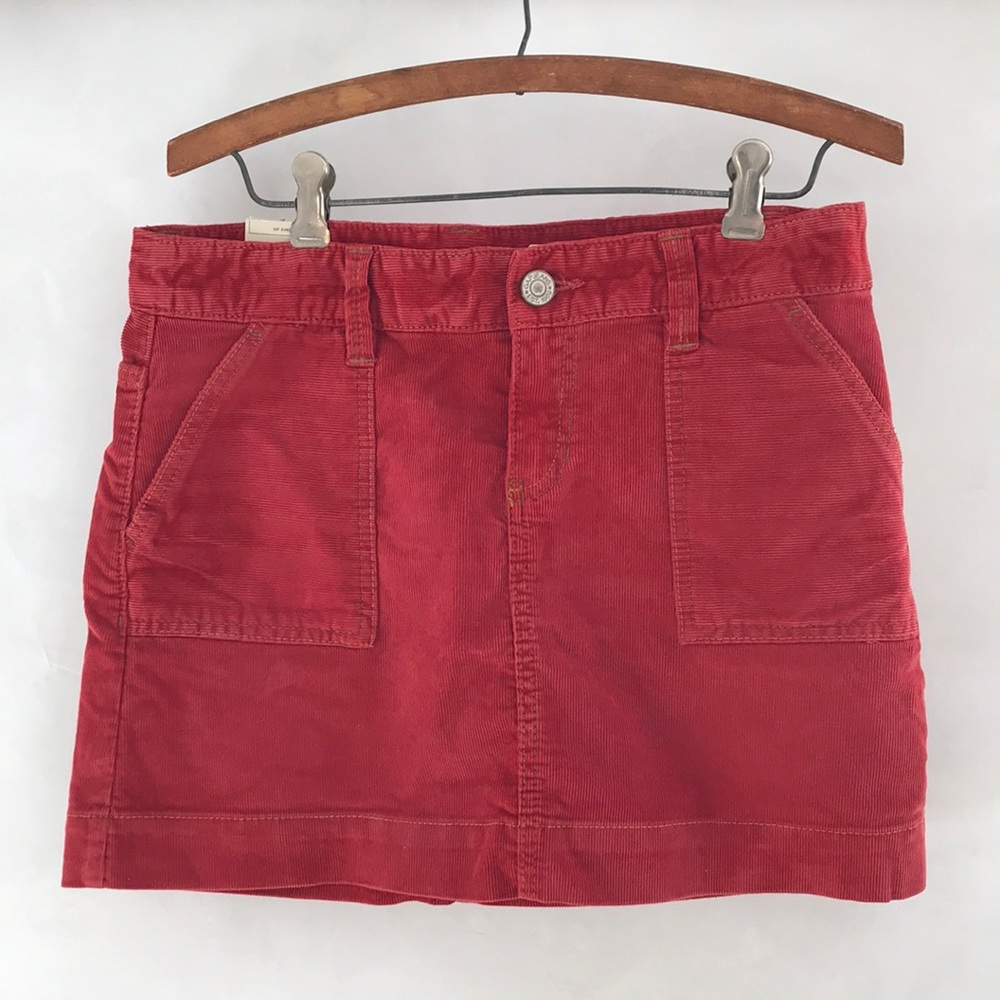 Gap Red Corduroy Mini Skirt